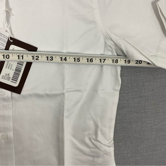 Harrington White Uniform Dress Shirt Top Cotton Button Down NEW Small - Picture 8 of 9
